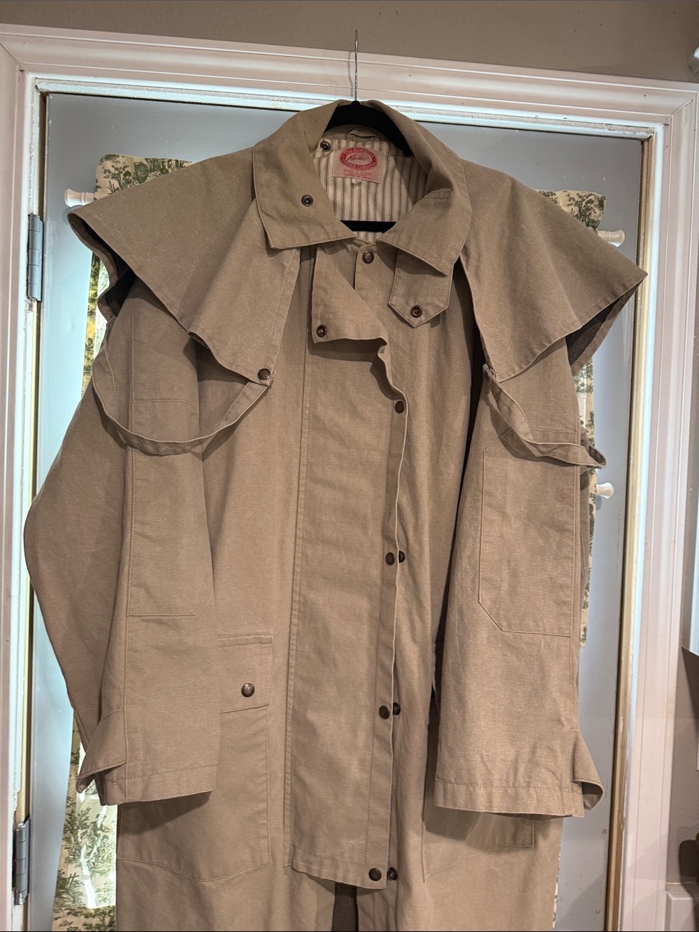 Canvas Taupe Hooded Western Trench Coat
